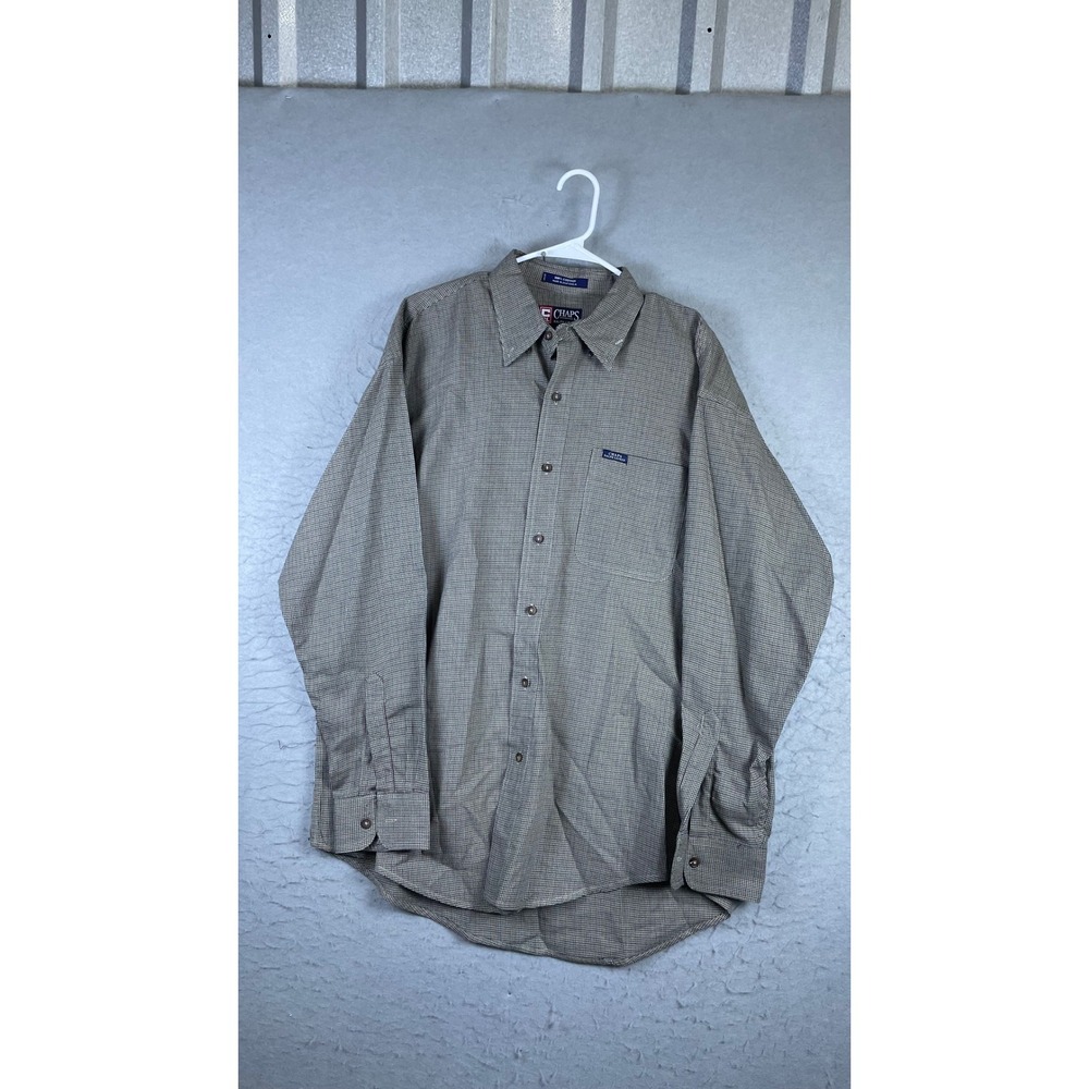 Chaps Ralph Lauren Button Down Shirt Mens Large Multicolor Excellent Houndstooth